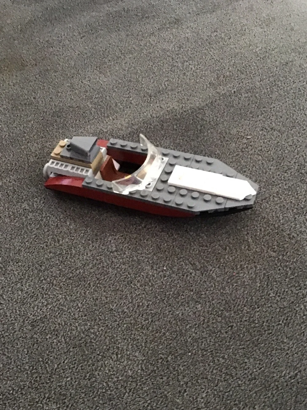 Red & Gray Toy Speedboat Building Set